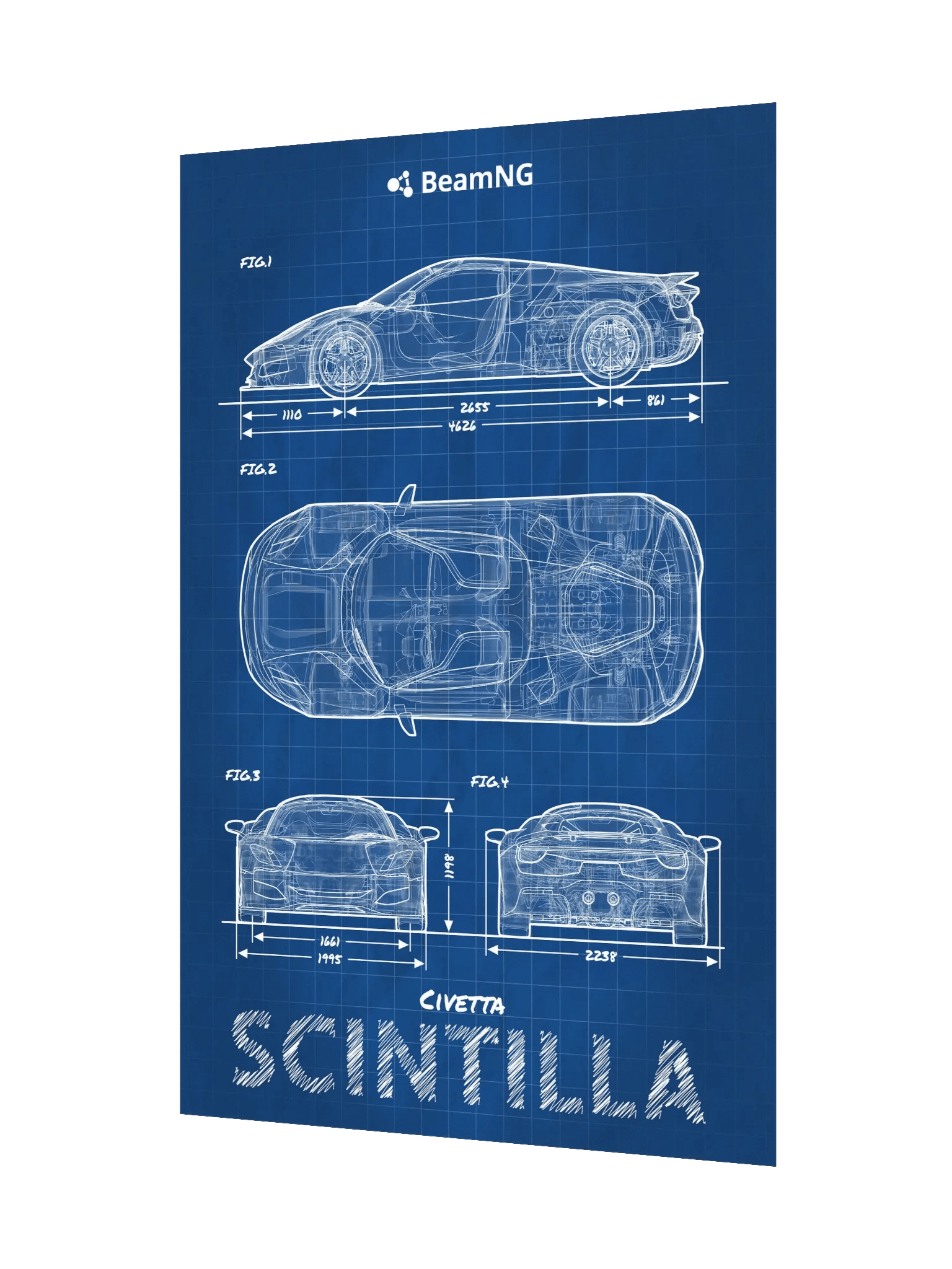 Civetta Scintilla Blueprint Poster product image (3)