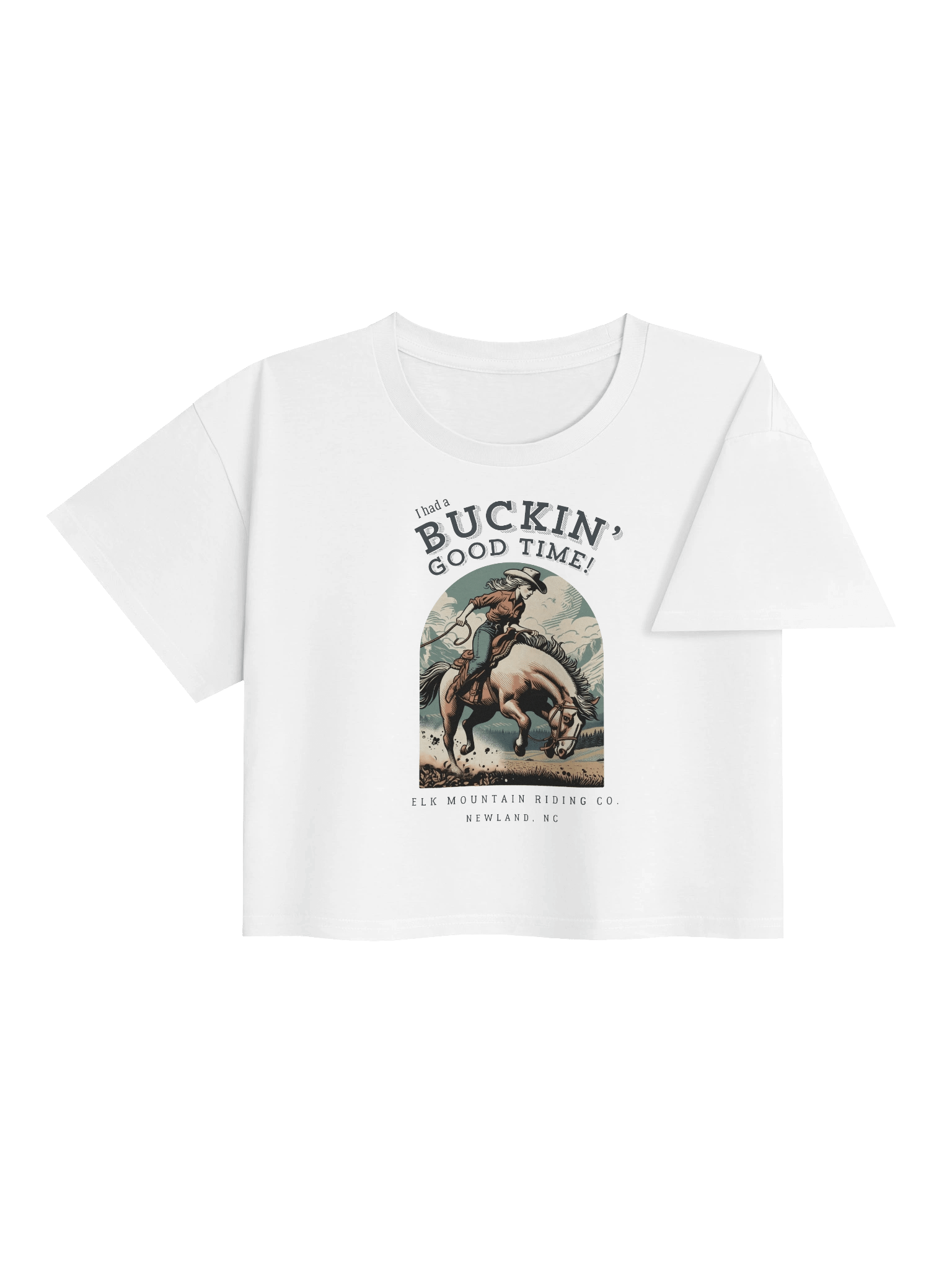 Buckin Good Time Ladies Cotton Crop Top (Light Colors) product image (4)