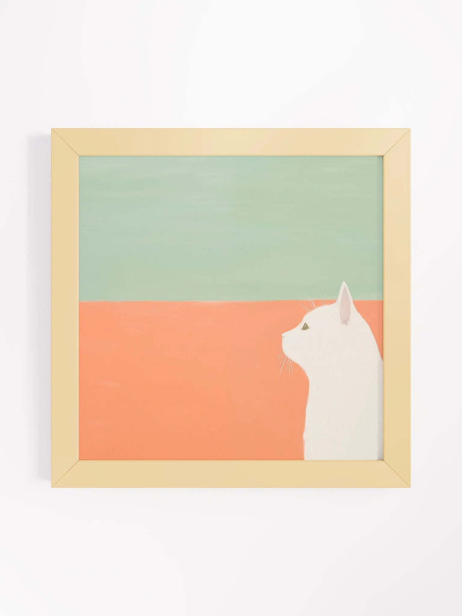 Whimsical White Cat Framed Matte Poster product image (3)