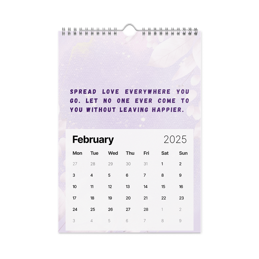 FLORAL INSPIRATIONAL QUOTES WALL CALENDAR 2026 product image (5)