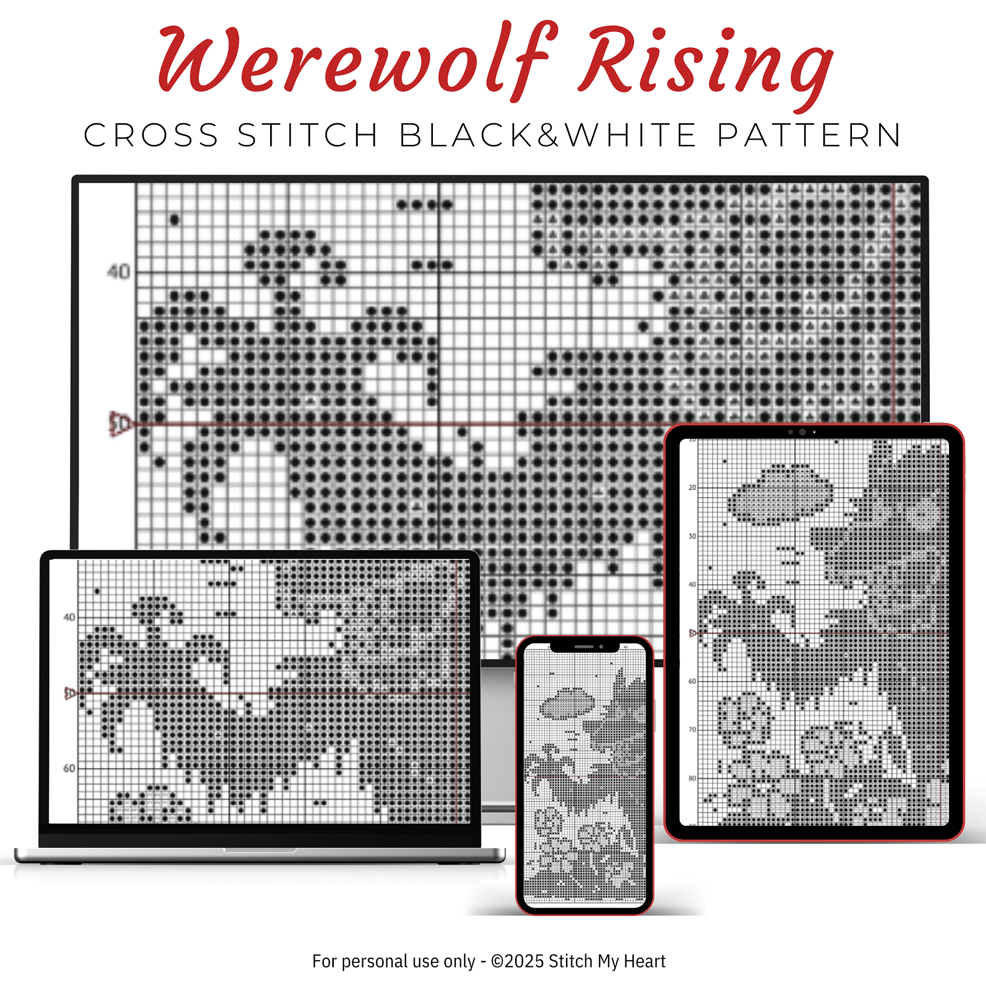 Werewolf Rising Cross Stitch Pattern product image (4)