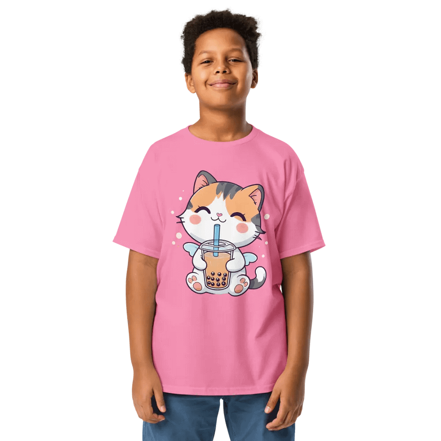 Angelic Cat Bubble Tea Youth Tee product image (2)