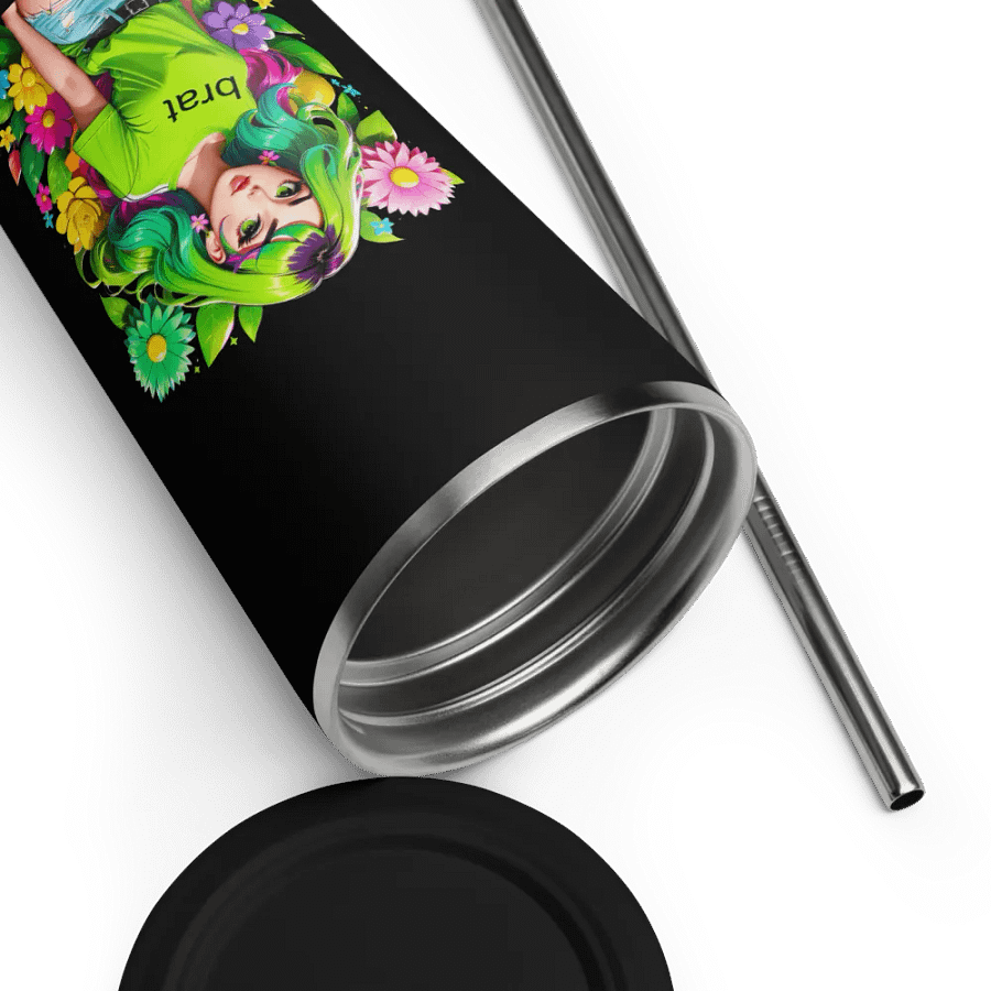 Brat 20 oz Tumbler Cup - Black - Insulated Tumbler with a Straw v4 product image (9)