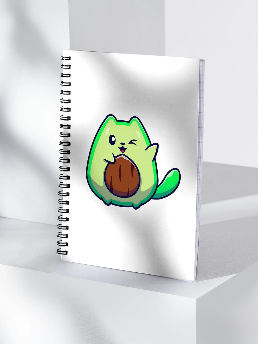 Winking Kawaii Avocado Cat Notebook product image (3)