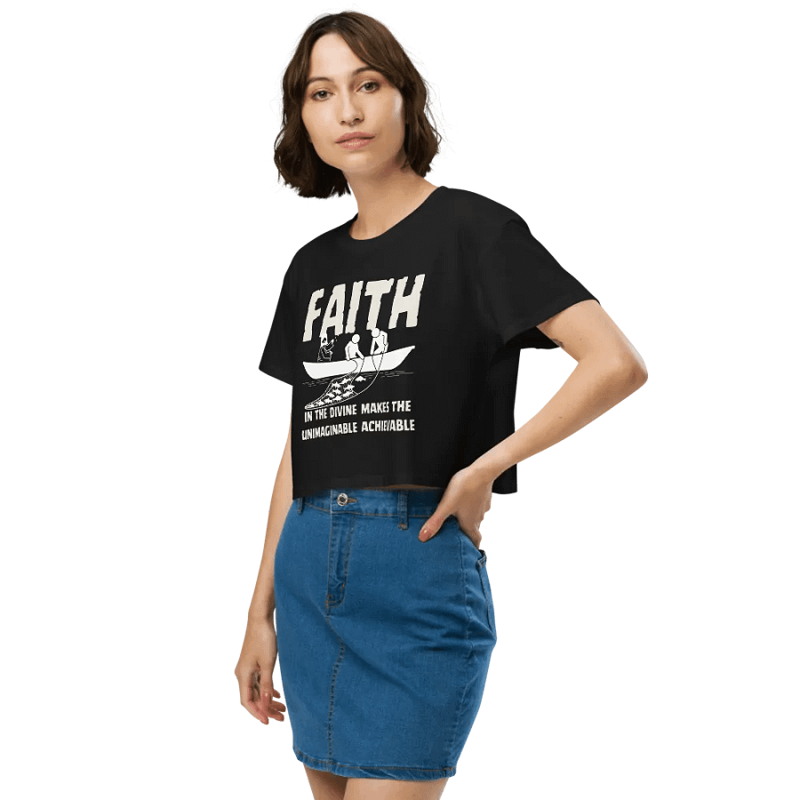 Faith in the Devine oversize Women's premium Crop Top product image (8)