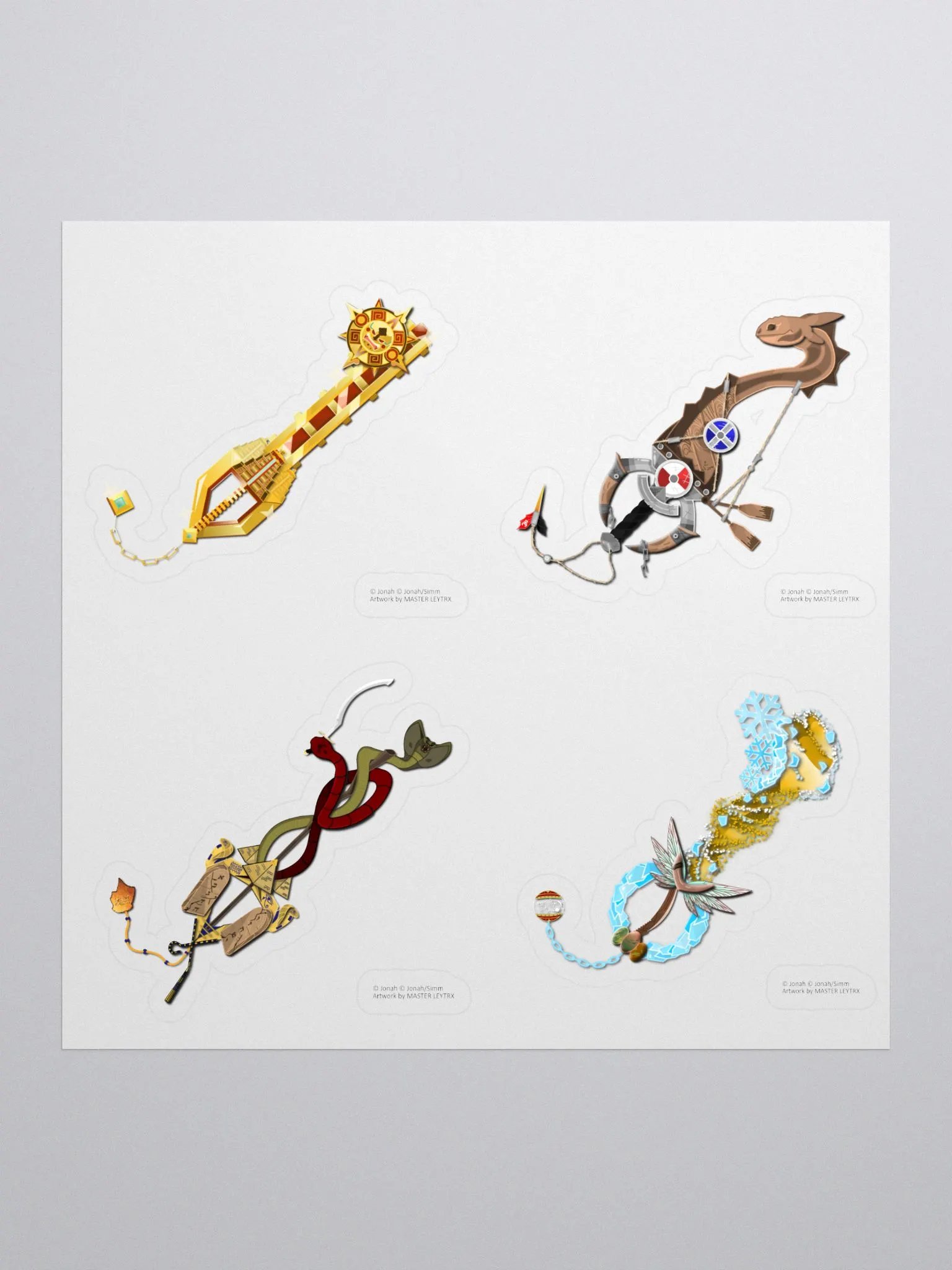 Custom Keyblade Sticker Sheet 3 - Dreamworks Movie Keyblades product image (1)