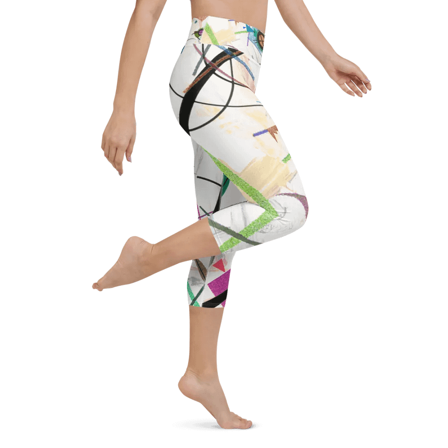 Abstract Lithographic Pattern Design Yoga Capri Legging - V2 product image (2)