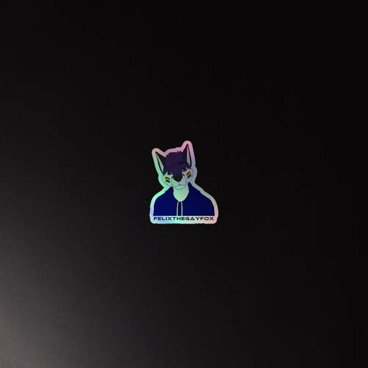 FelixTheGayFox - Holographic Sticker (Purple Text) product image (4)