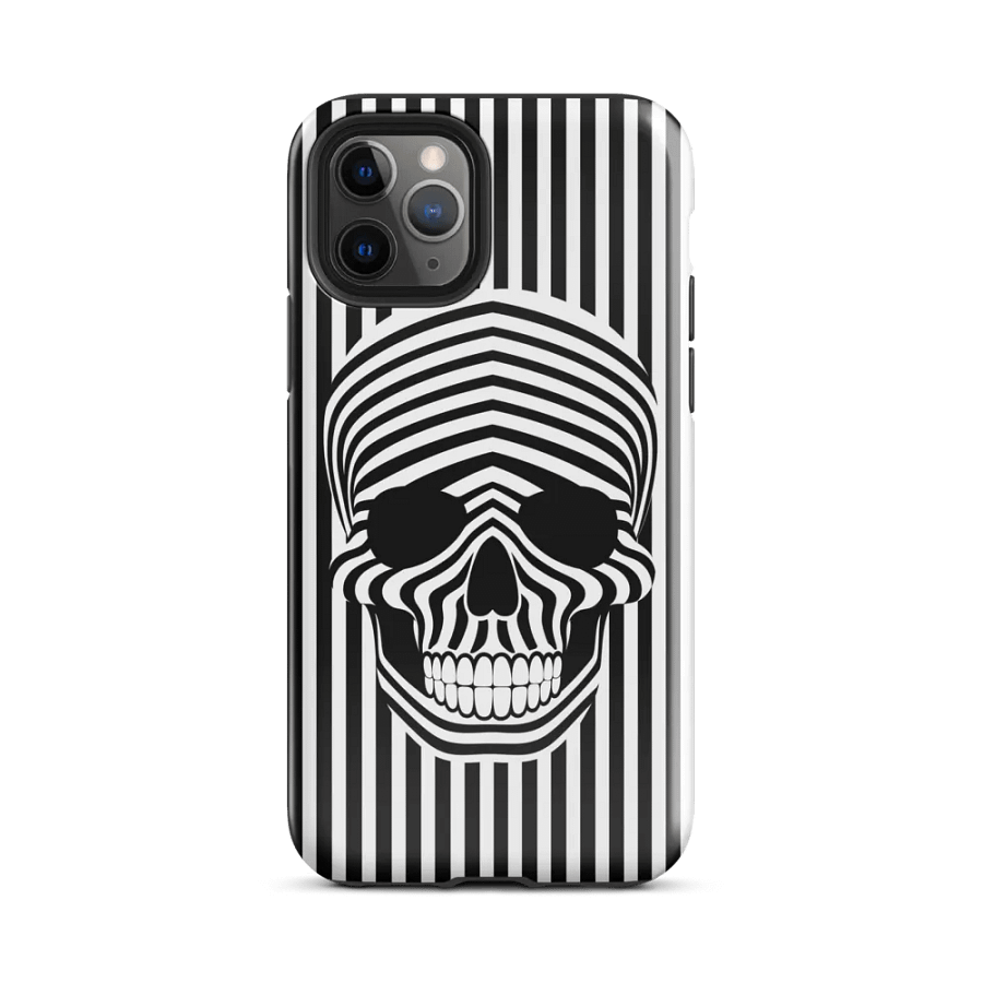 Black White Skull Stripes - Tough Phone Case product image (2)