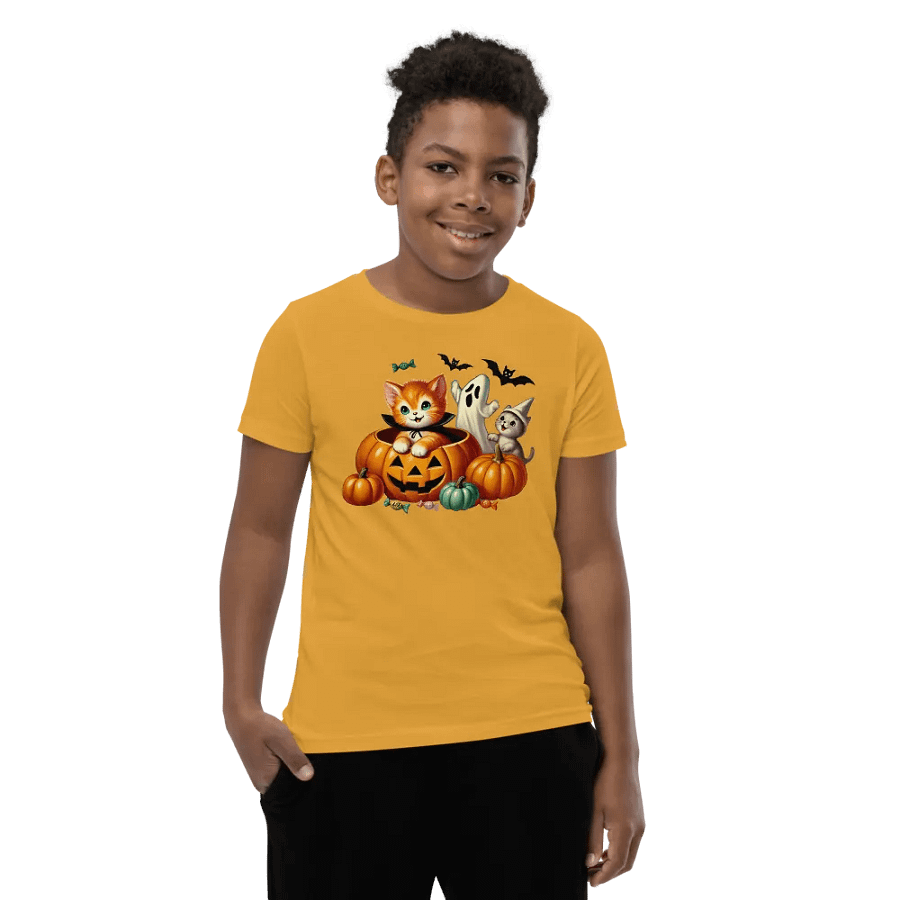 Kittens and Ghost Halloween Kids T-Shirt product image (64)