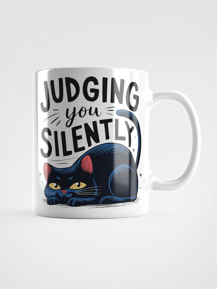 Judging You Silently #Humorous Glossy Mug - White product image (1)