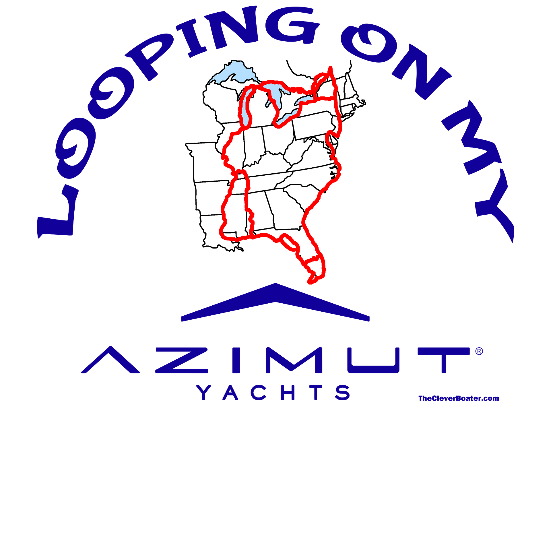Looping On My Azimut - T-Shirt - Light Shirt w/Blue Logo product image (5)