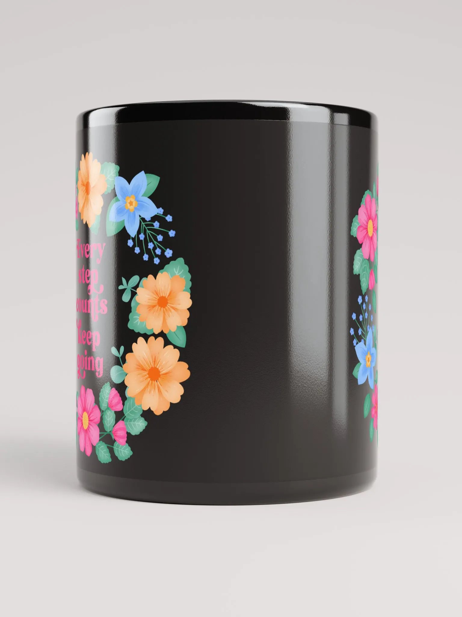 Every step counts keep going - Black Mug product image (5)