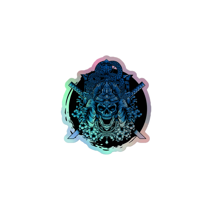 Samurai Skull Holographic Sticker Sheet product image (1)