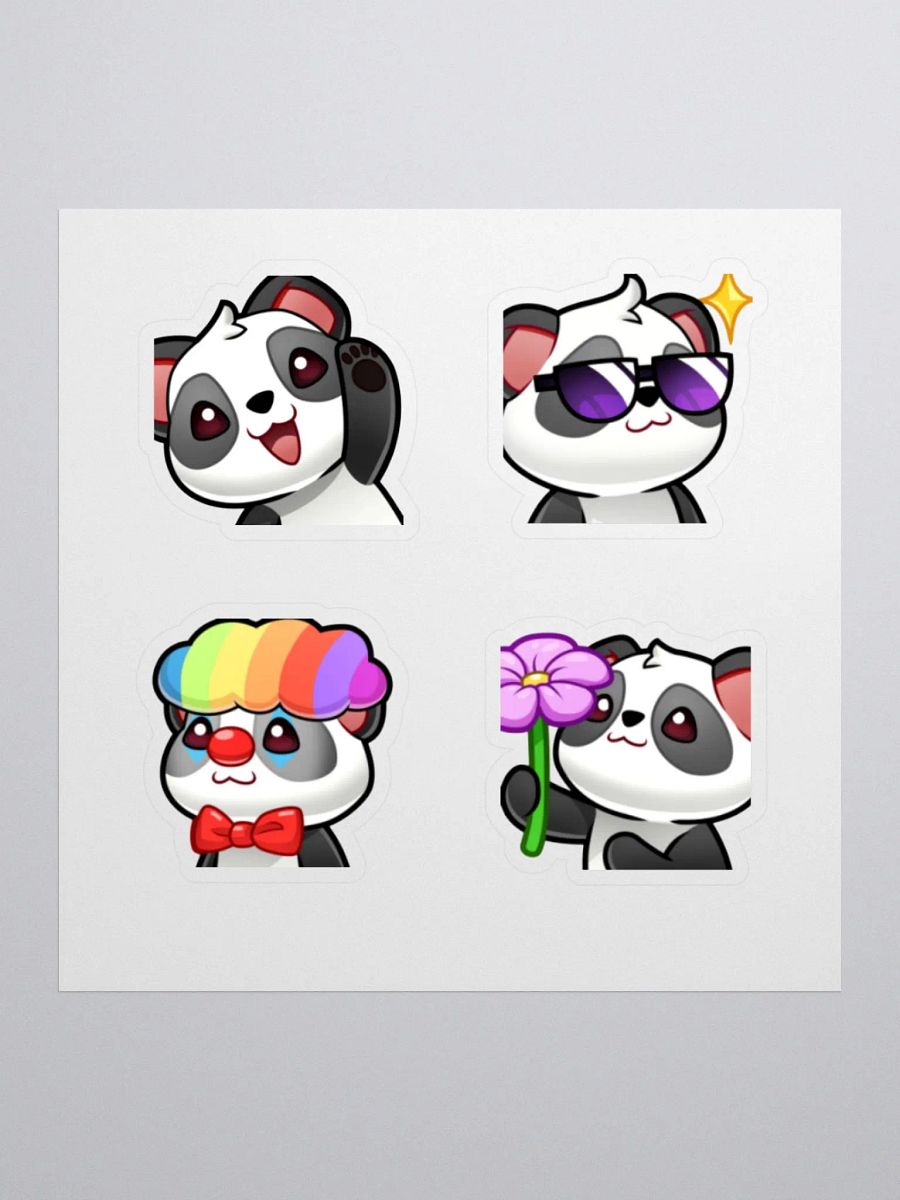 Panda Emote Kiss Cut Stickers product image (1)