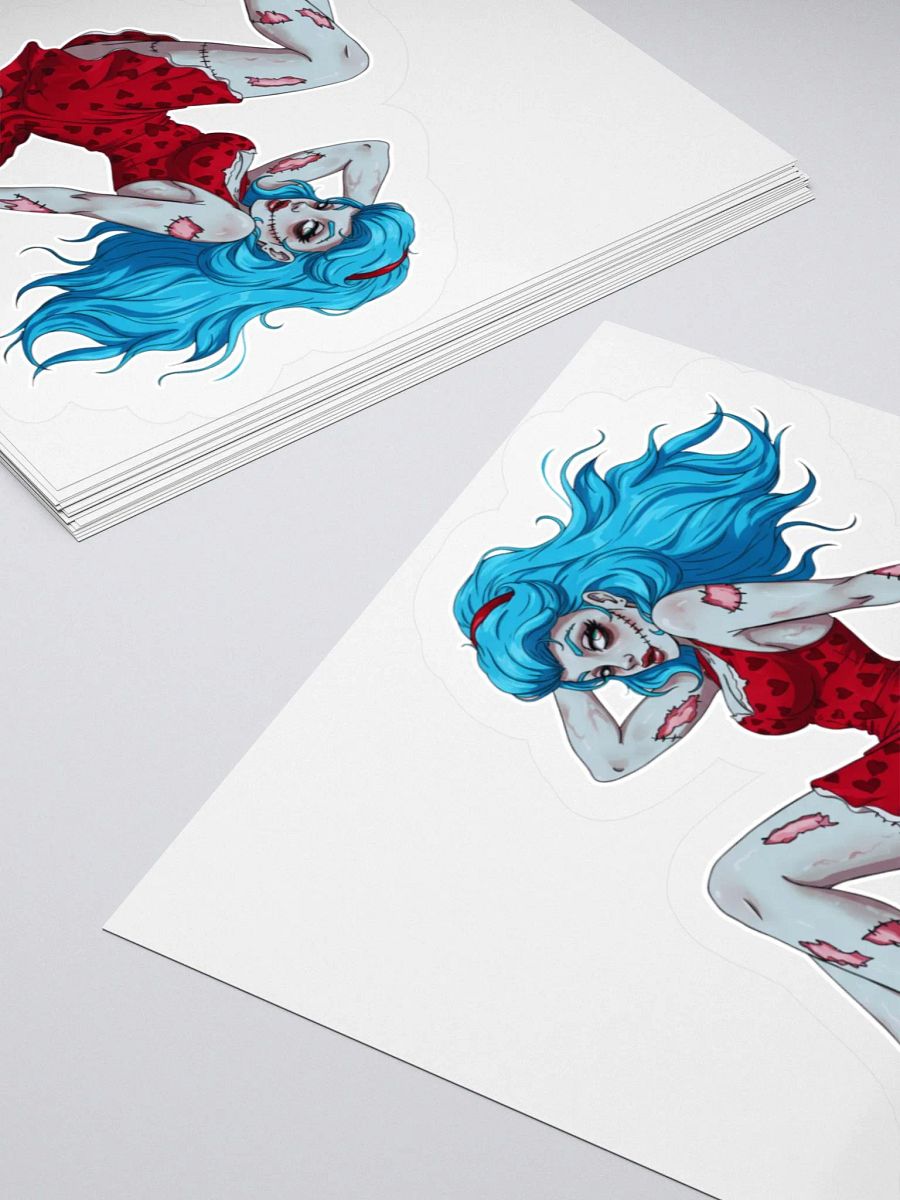 V4 Zombie Pinup Kiss Cut Stickers (White Edge) product image (11)