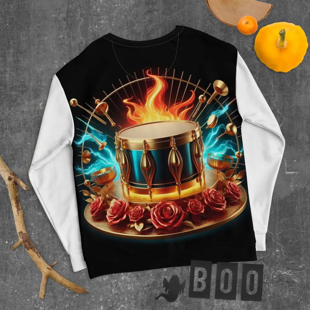 Ornate Rhythmic Golden Drum - Unisex Sweatshirt #6 product image (8)