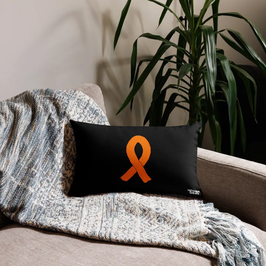Pillow Case - Black - Cancer Awareness Orange Ribbon product image (5)