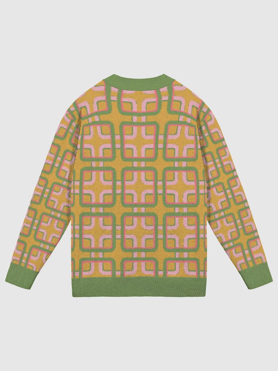 Mustard Geometric Retro Knitted Cardigan product image (2)