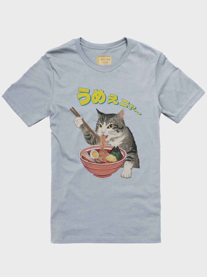 Butter Ramen Eating Cat Japanese Style ukiyo-e Unisex Bella Canvas 3001 T-shirt product image (6)