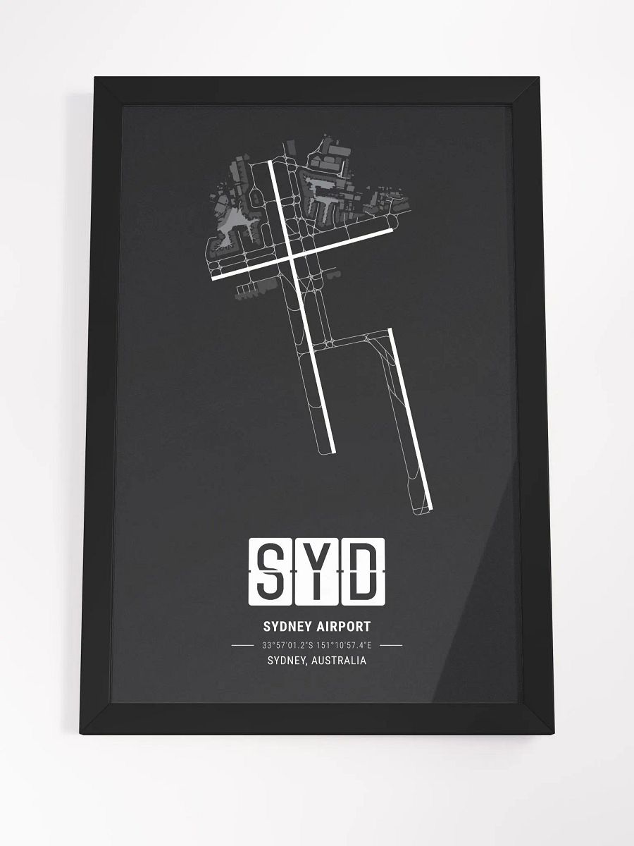 Framed Airport SYD Premium Map On Matt Paper product image (4)