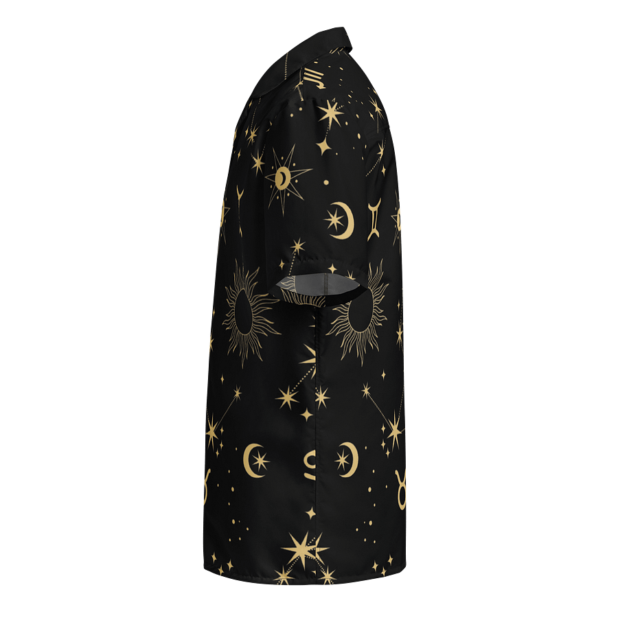 Celestial Zodiac Gold Print Hawaiian Shirt product image (3)