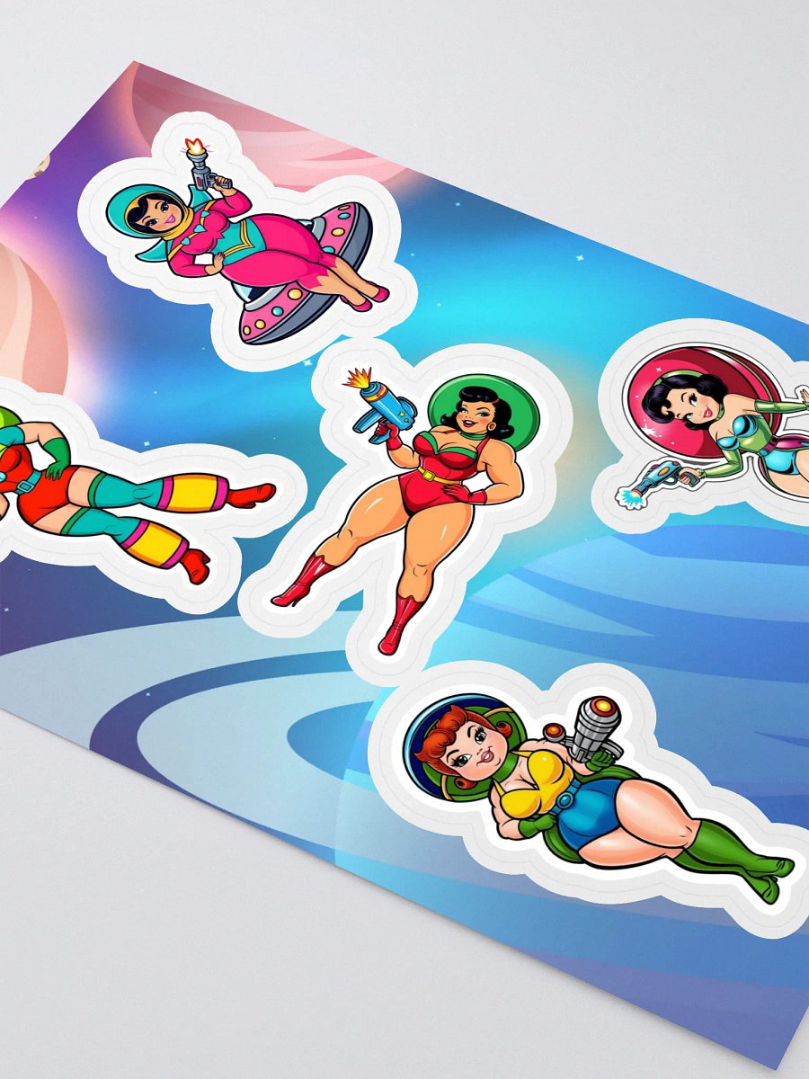 Retro-Futuristic Space Babes Sticker Sheet product image (2)