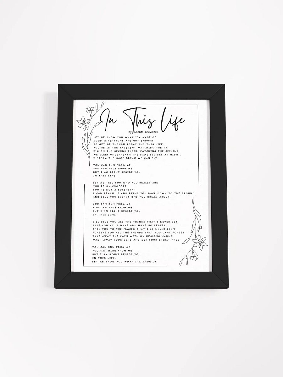 IN THIS LIFE LYRICS FRAMED WALL ART product image (1)