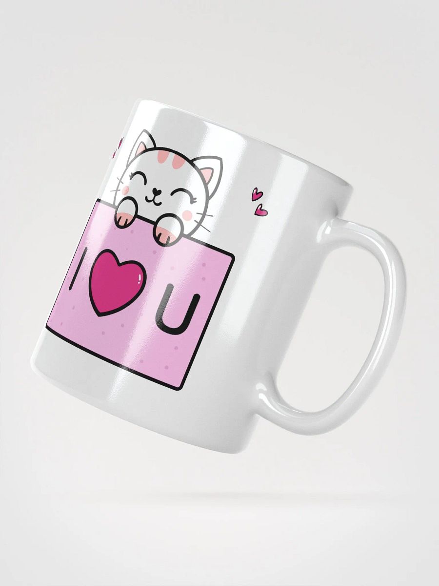Lovely Cat White Glossy Coffee Mug product image (3)
