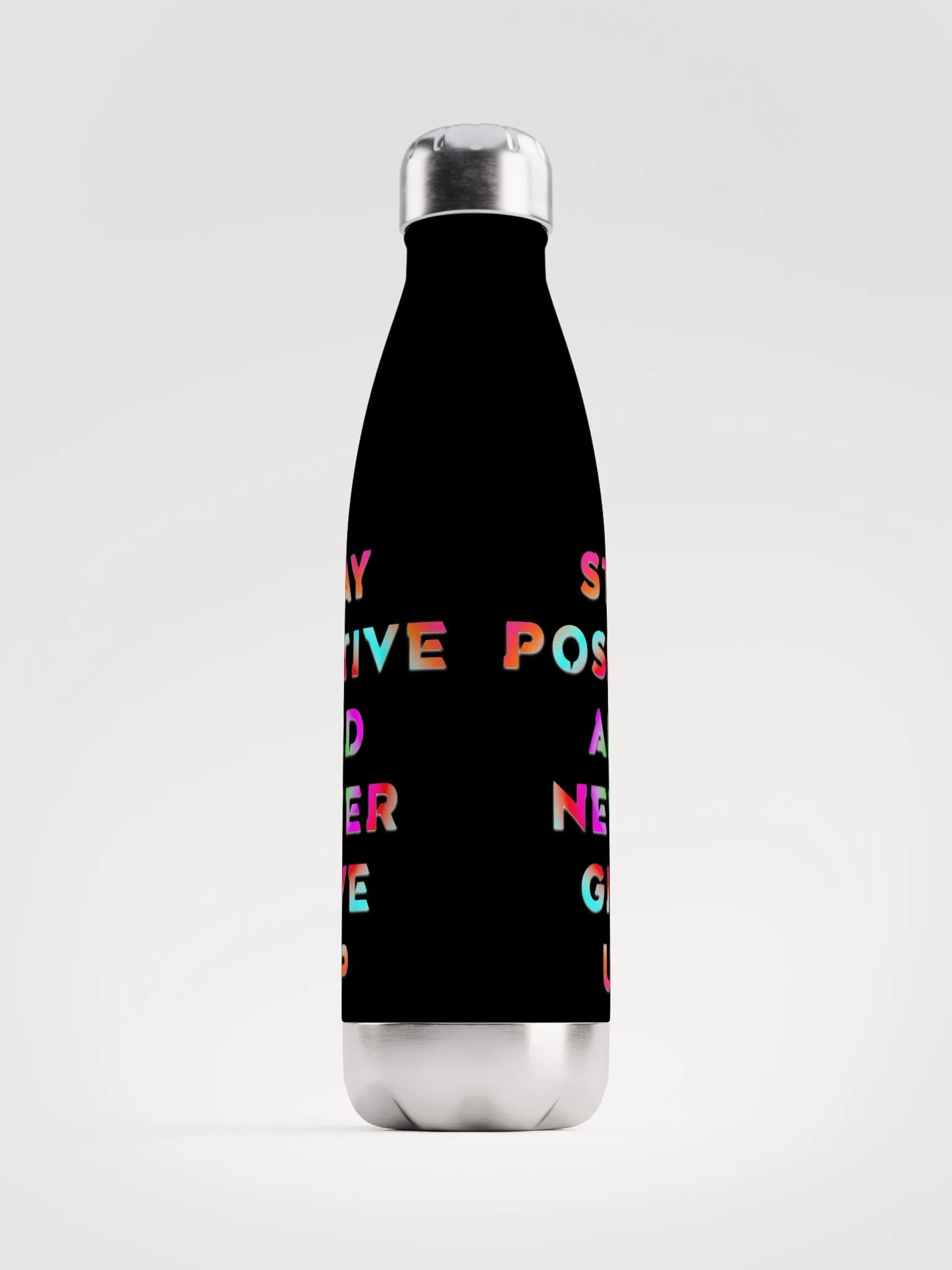 Blade Army stay positive and never give up Color`s Black Water bottle product image (1)