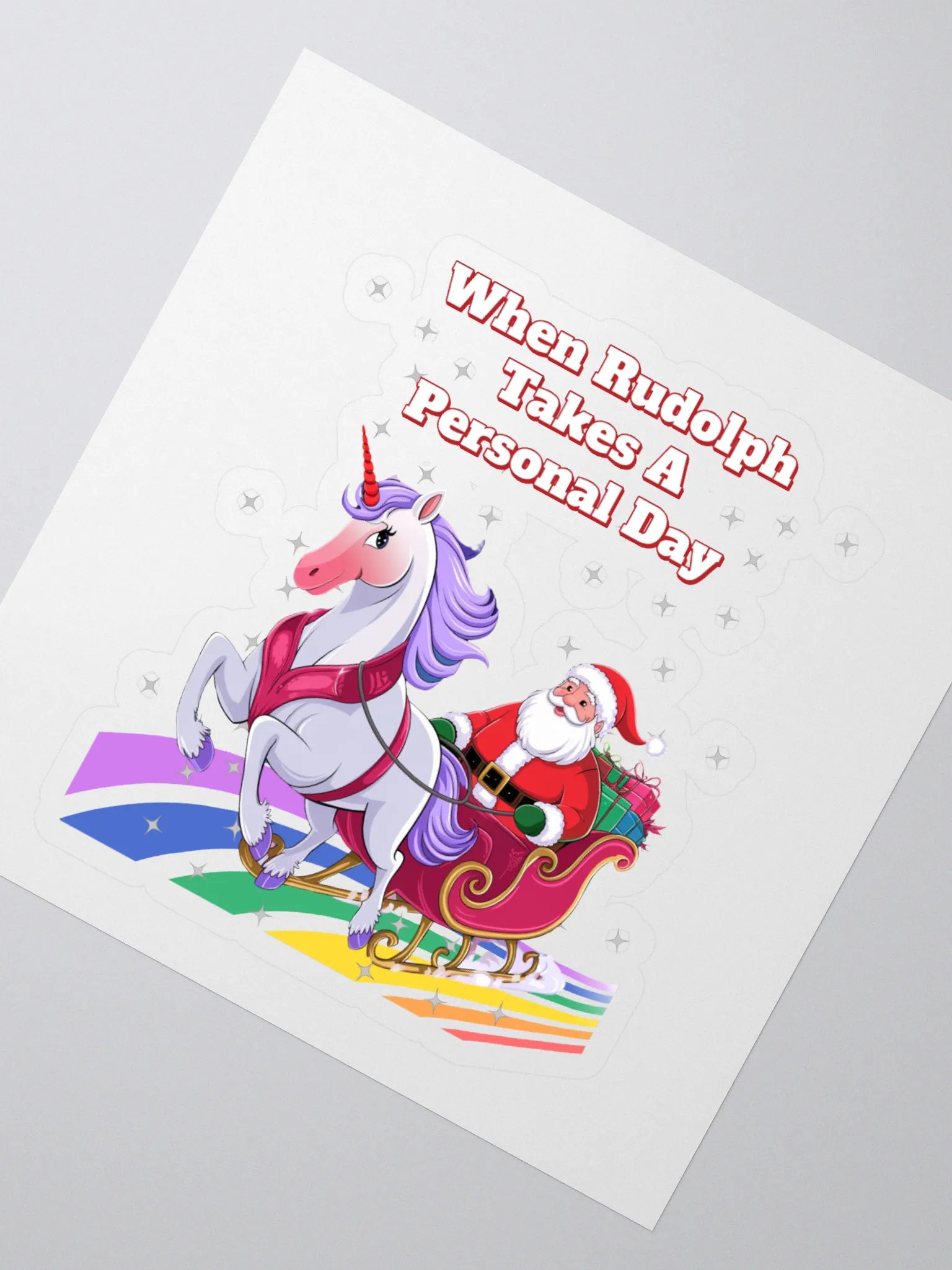When Rudolph Takes A Personal Day - Santa's Unicorn Sticker product image (2)