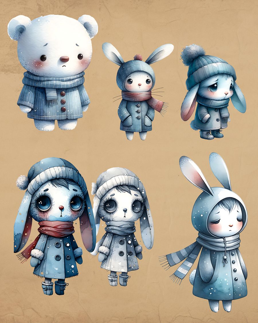 Gloomy Winter Friends Junk Journal Kit product image (7)
