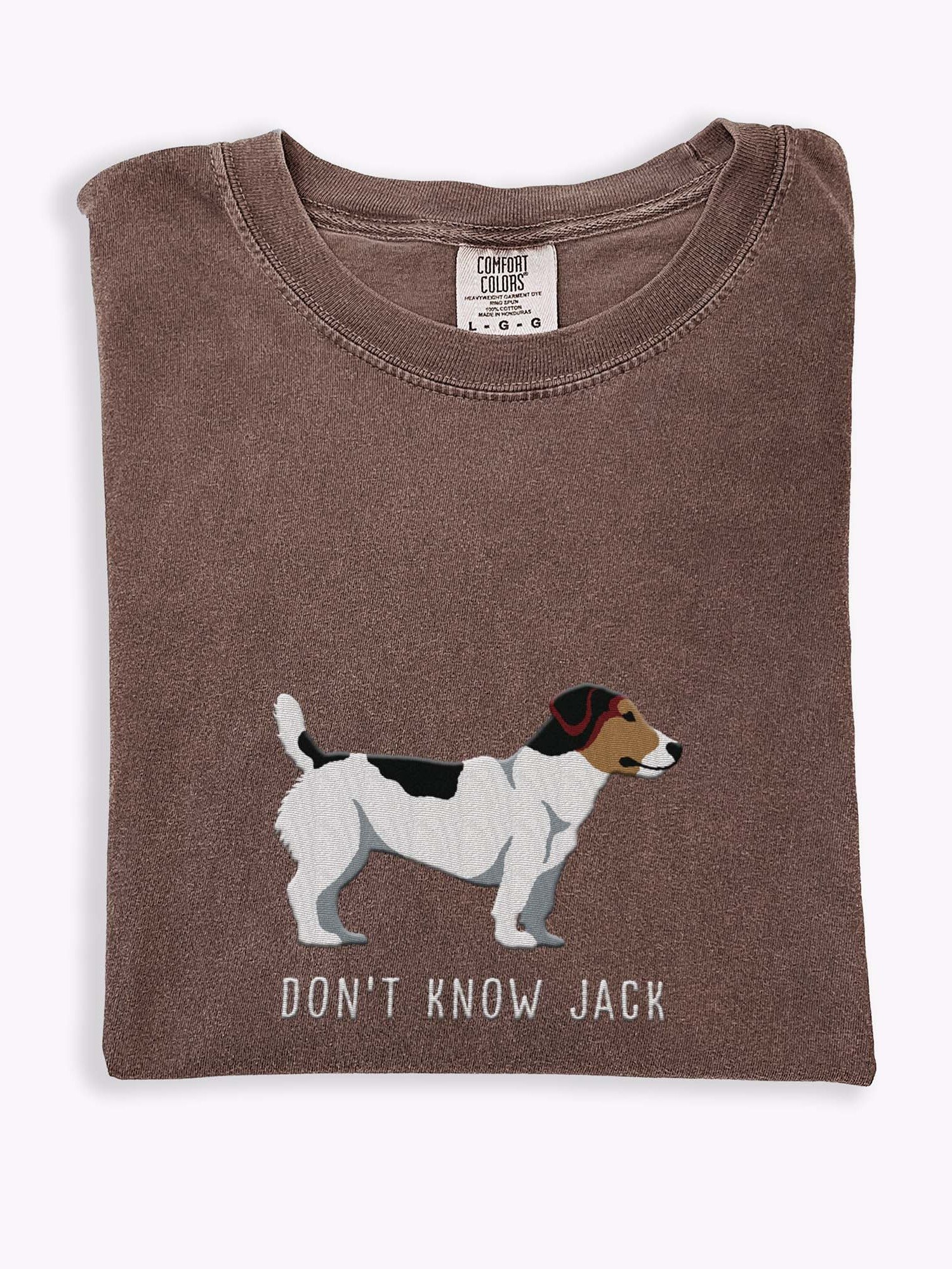 Don't Know Jack T-Shirt(Embroidered) of a Jack Russell Terrier(Tricolor) product image (1)