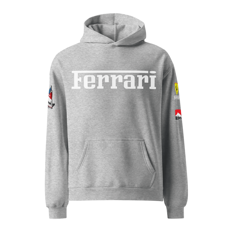 FERRARI MARLBORO Logo Unisex Oversized White Hoodie product image (1)
