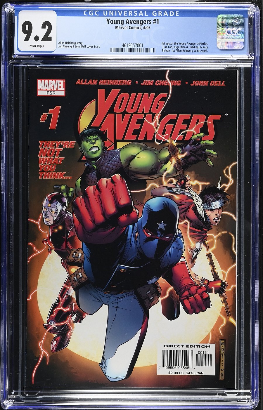 Young Avengers #1 (April 2005) – 9.2 CGC – First Team Appearance of the Young Avengers (Patriot, Hulkling, Wiccan, Iron Lad, Asgardian, Kate Bishop) product image (1)