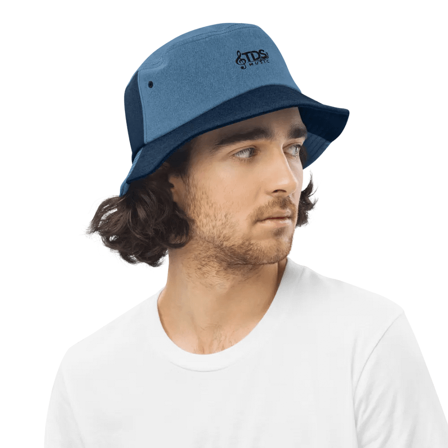 Capstone Denim Bucket Hat - TDS Embroidered High Profile Hat in Black and Blue product image (2)