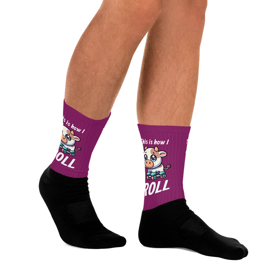 Rollerblading Cow Funny Socks product image (12)