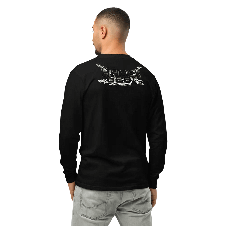 Unisex Garment-Dyed Heavyweight Long Sleeve Shirt - Black HApex Gear Black Logo product image (3)