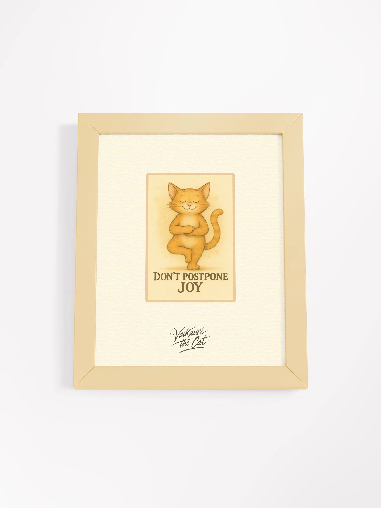 Joyful Vaikauri Cat Framed Matte Artprint product image (2)