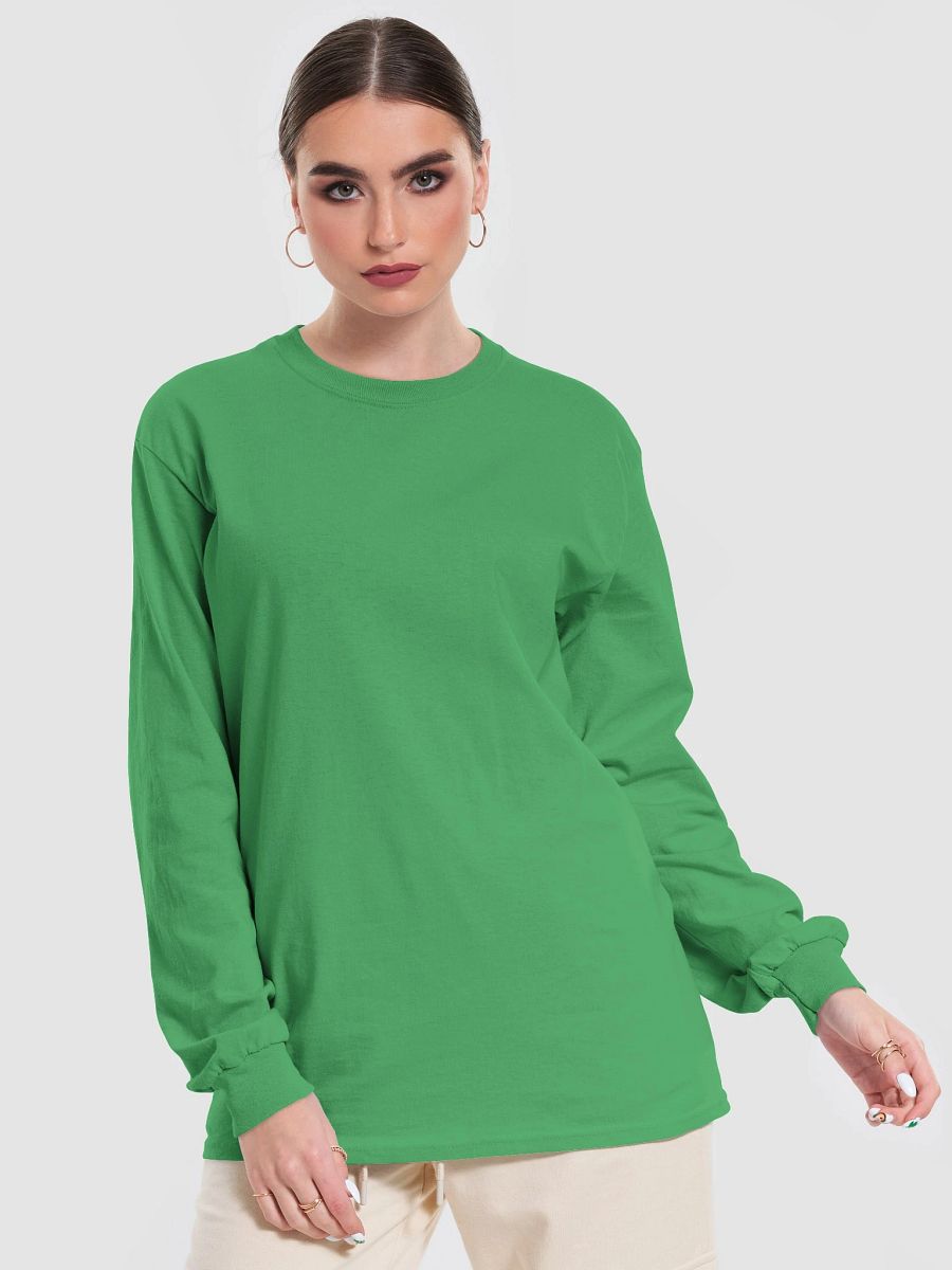Plain Color Irish Green Long Sleeve T-Shirt product image (1)