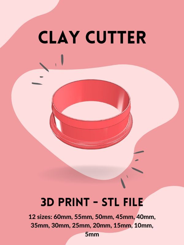 Circle Shape Clay Cutter STL 3D Print File product image (1)