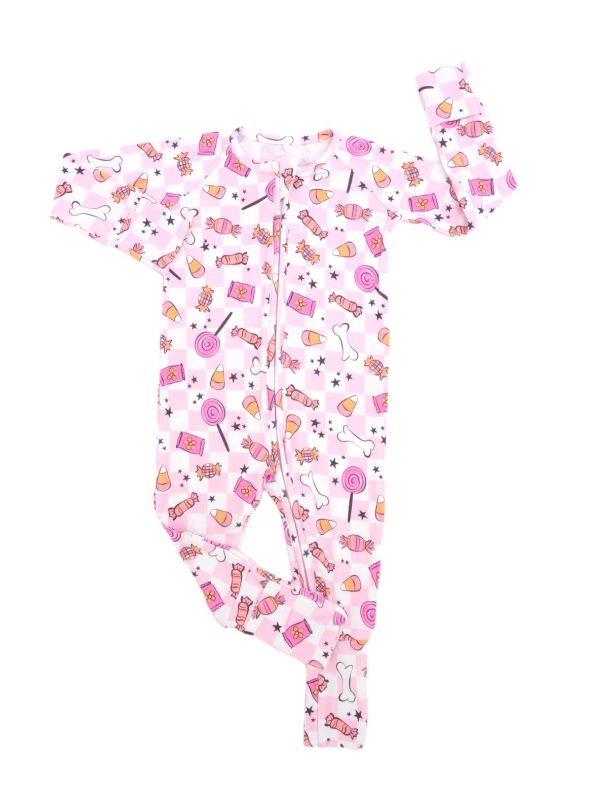 Pink Check Treats One Piece Zipper Lounger product image (1)