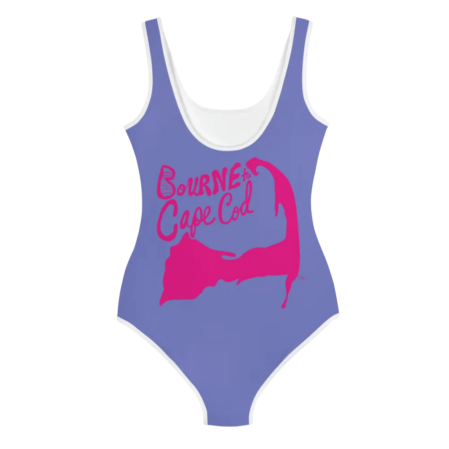 💖Girls' | Youth | BRN.2C.C.™ | Slate Blue Swimsuit 👙| Pink Logos product image (3)