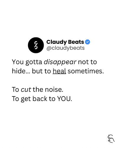 You gotta disappear sometimes…

To remember who you are, without the world in your ear.

It’s not about running away.
It’s ab...