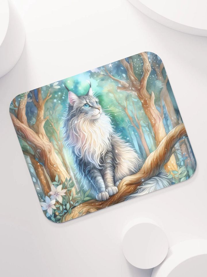 Majestic Cat in a Mystical Forest Mouse Pad product image (1)