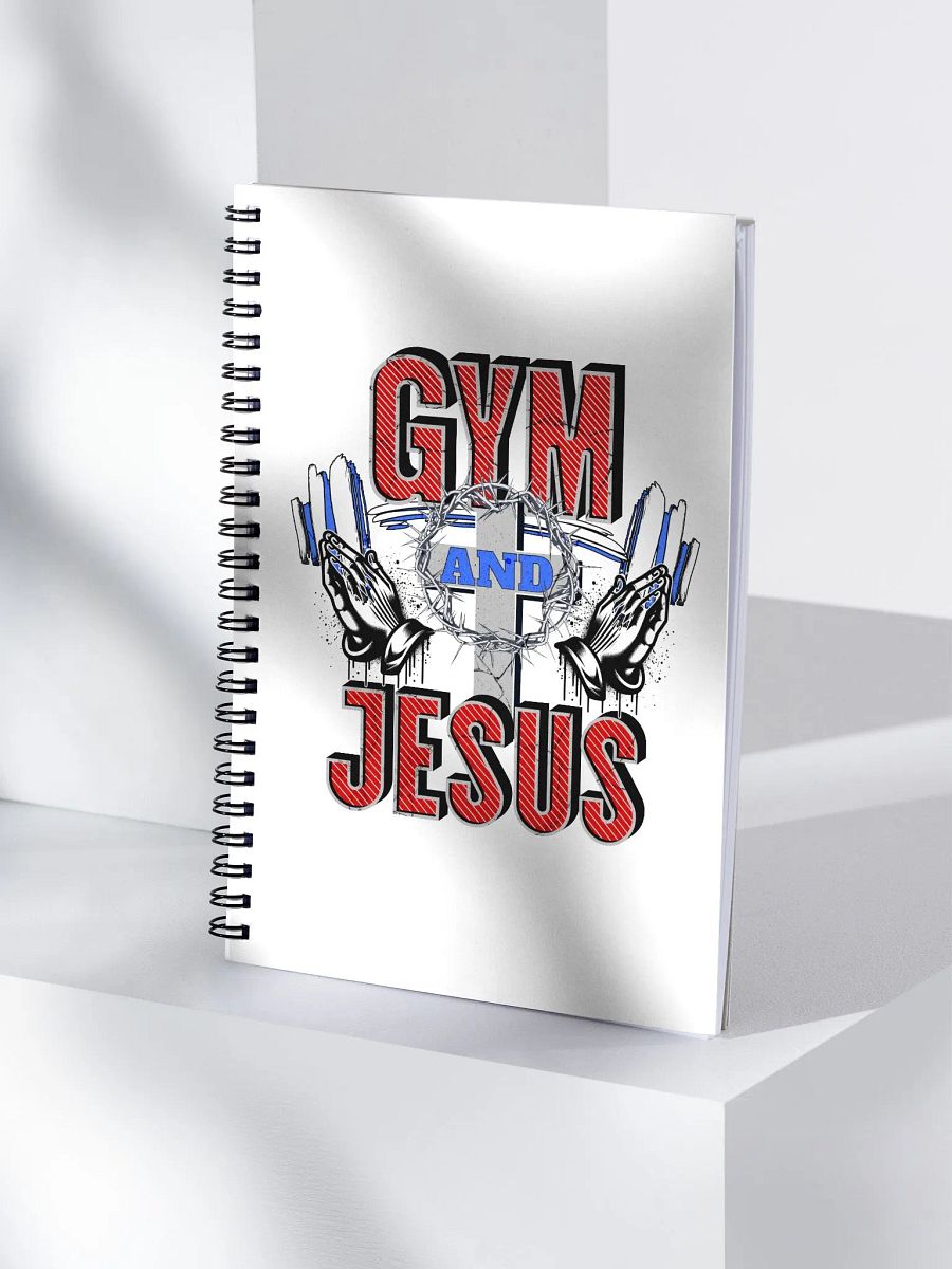 Gym And Jesus Weightlifting Spiral Notebook product image (1)