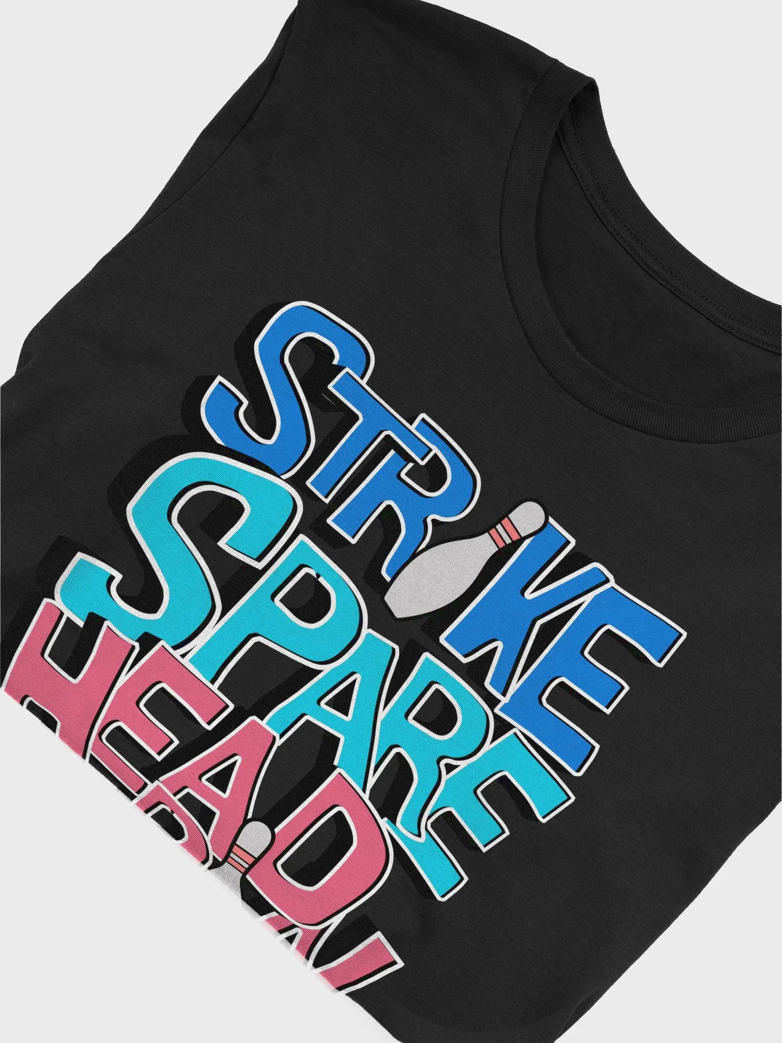 Strike Spare Headpin Bowling Typography T-Shirt product image (3)