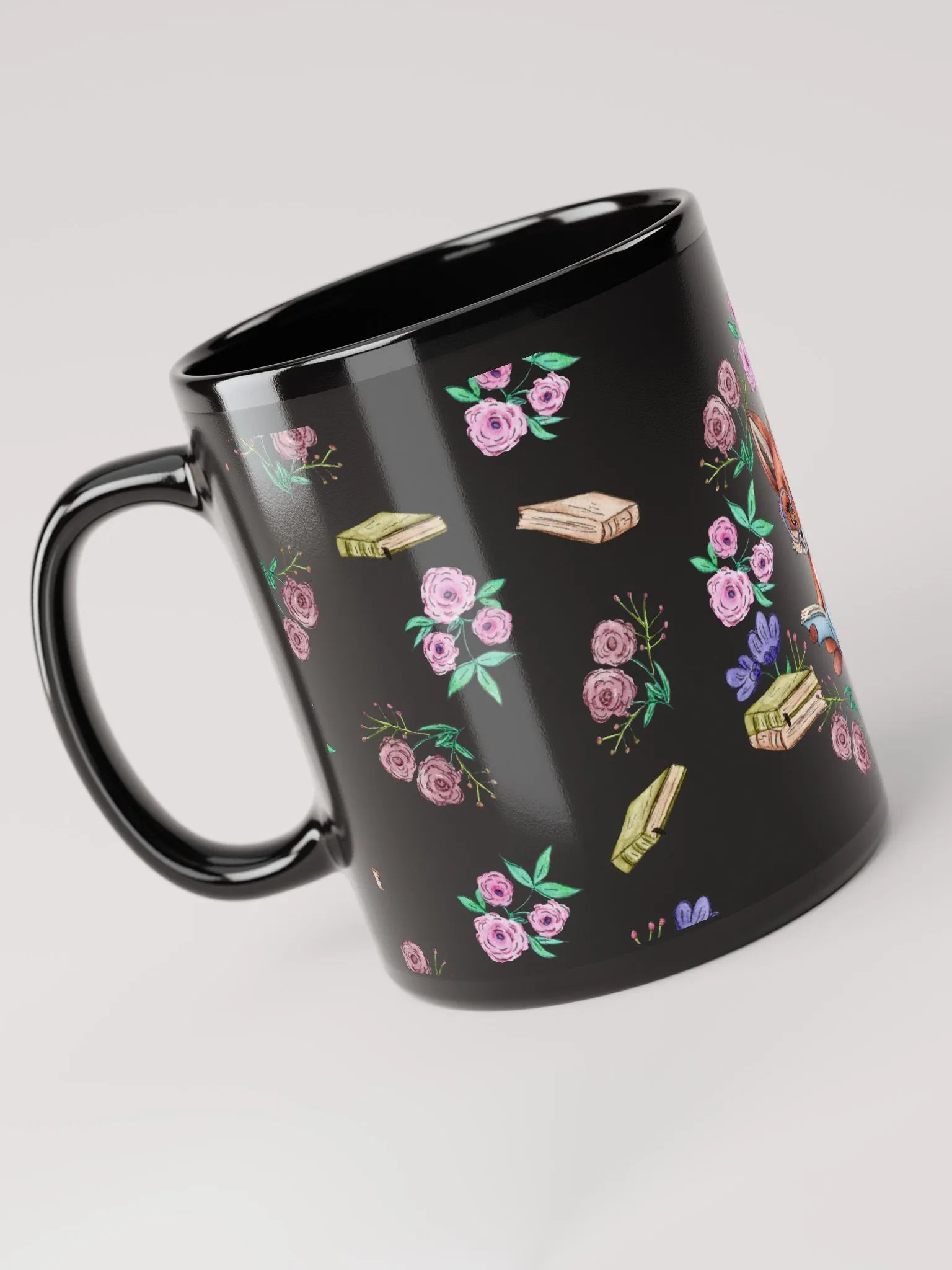 Book Smart Fox 11 0z black mug product image (4)
