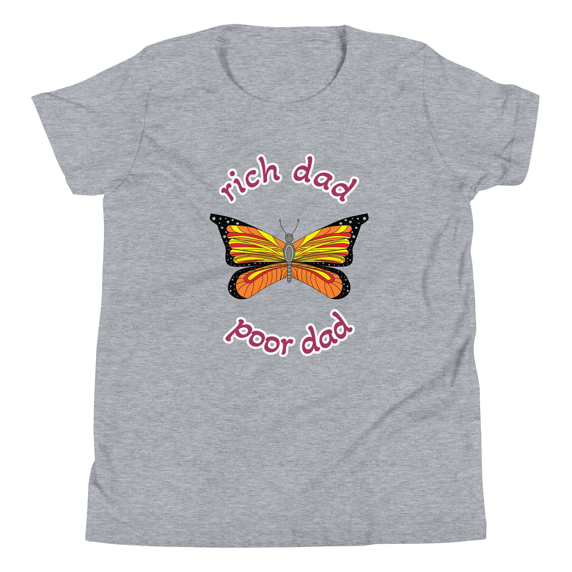 Colorful Butterfly 'Rich Dad Poor Dad' Youth T-Shirt product image (4)