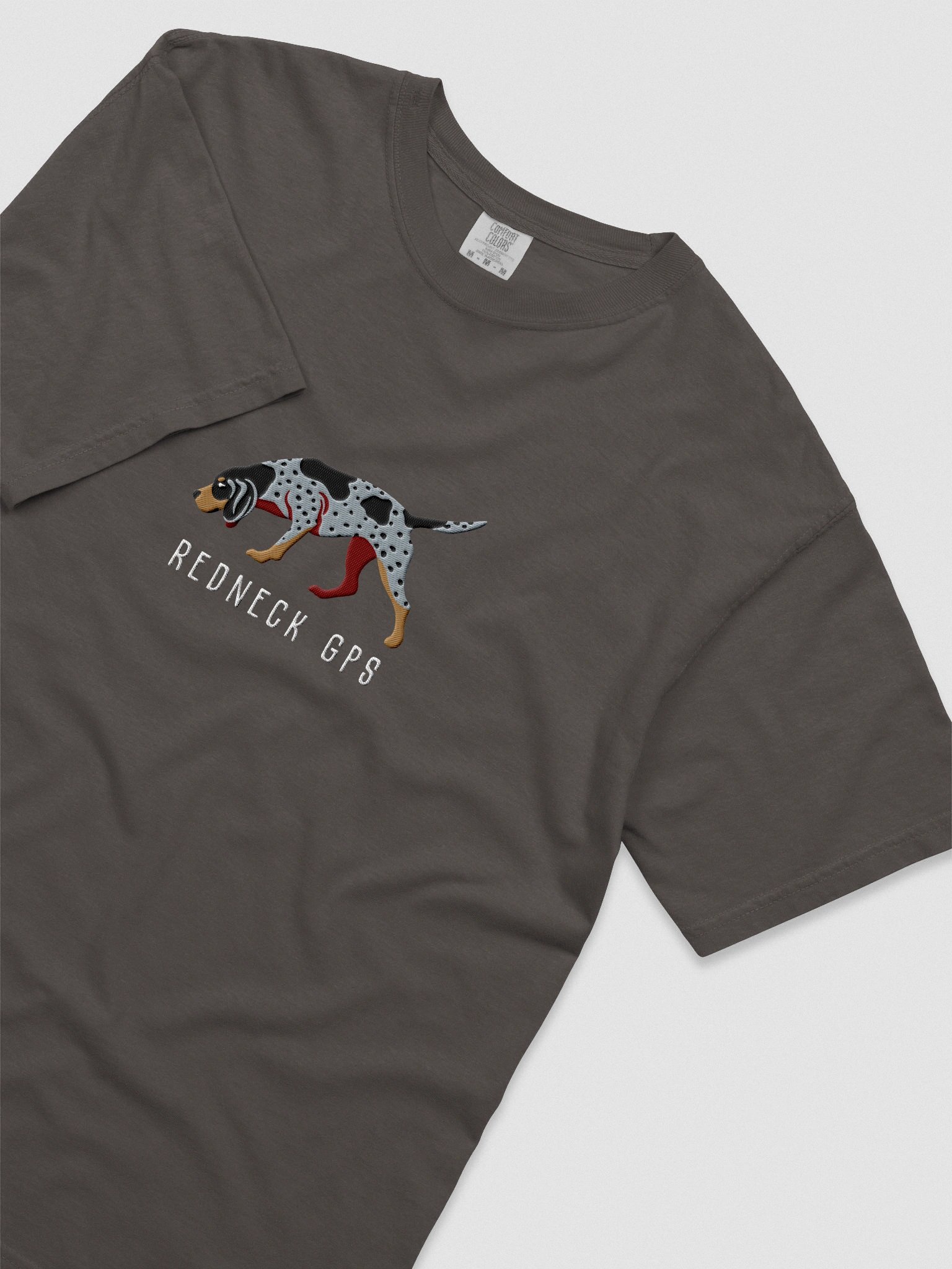 Redneck GPS T-Shirt(Embroidered) of a Bluetick Coonhound product image (8)